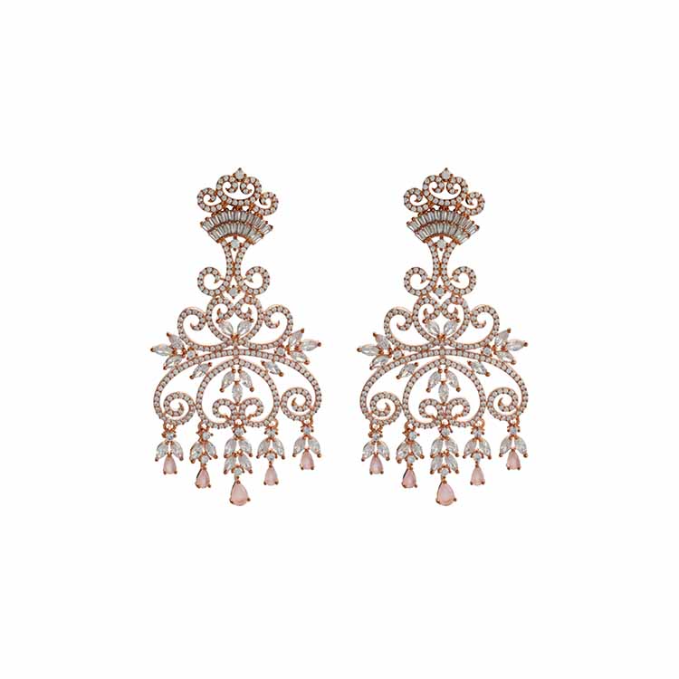 Pink American Diamond Earrings for Effortless Elegance