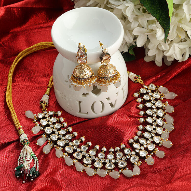 Regal Kundan Polki Victoria Necklace Set