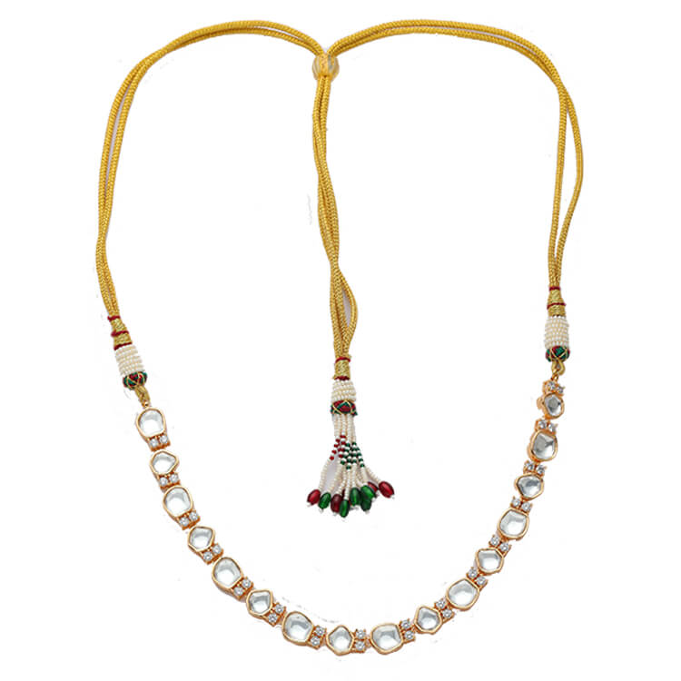 Exquisite Kundan Neckline in 24-Karat Gold Plating