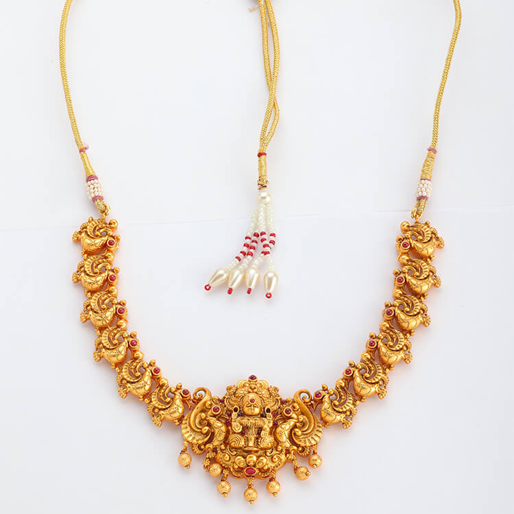 Exquisite 2grm Gold Temple Necklace Set