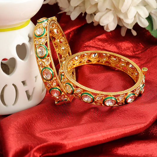 24 Karat Gold Plating Kundan Bangle