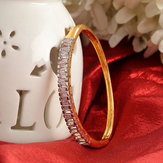 Stunning 24 Crt Gold Plated Openable American Diamond Bracelet