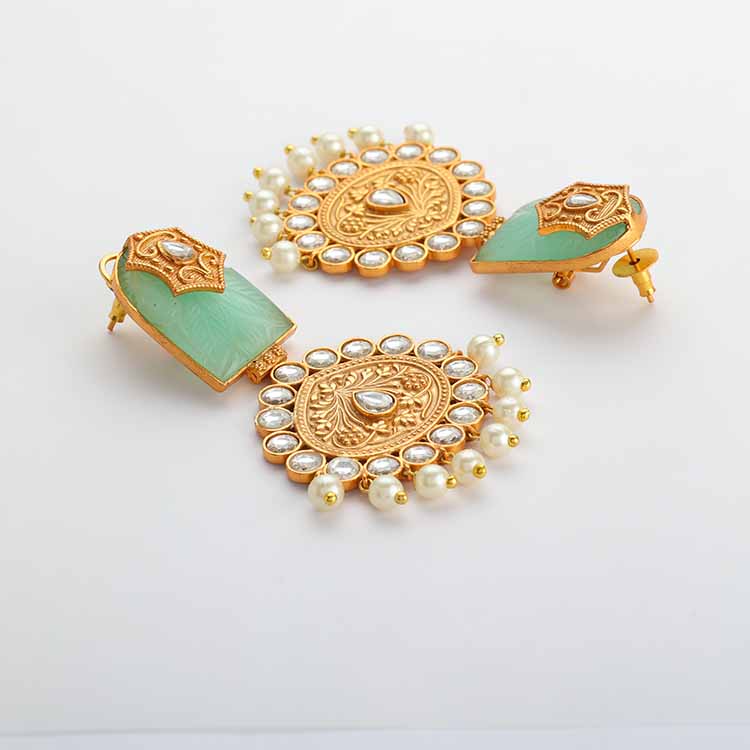 Opulent 24 Karat Gold Amrapali Earrings with Exquisite Design