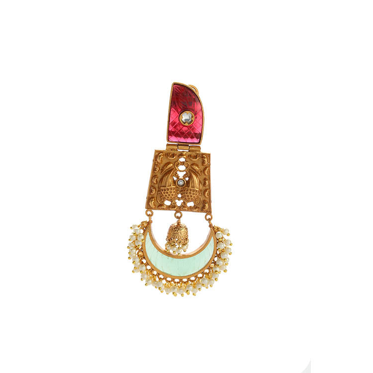 Stunning 24 Karat Gold Amrapali Design Earrings