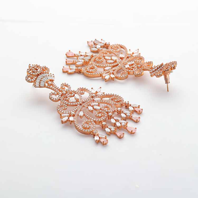 Pink American Diamond Earrings for Effortless Elegance