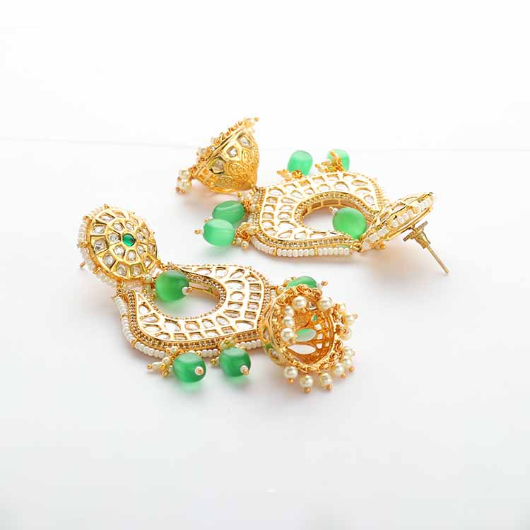 24-Karat Gold Tyani Kundan Earrings for a Timeless Look