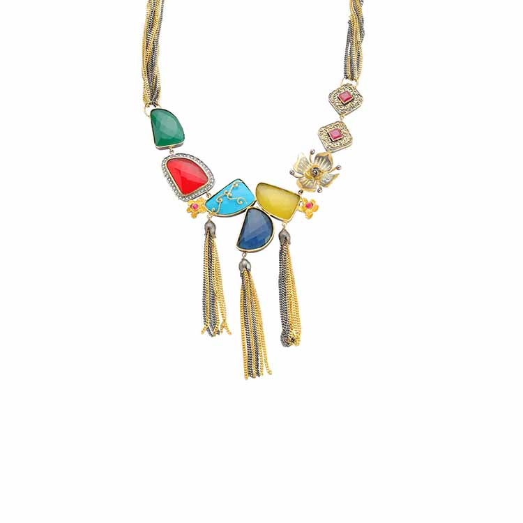 Antique Polished Multi-Color Designer Necklace Set: A Statement Piece for Every Occasion