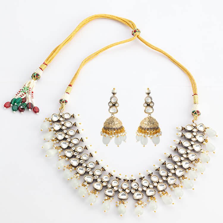 Regal Kundan Polki Victoria Necklace Set