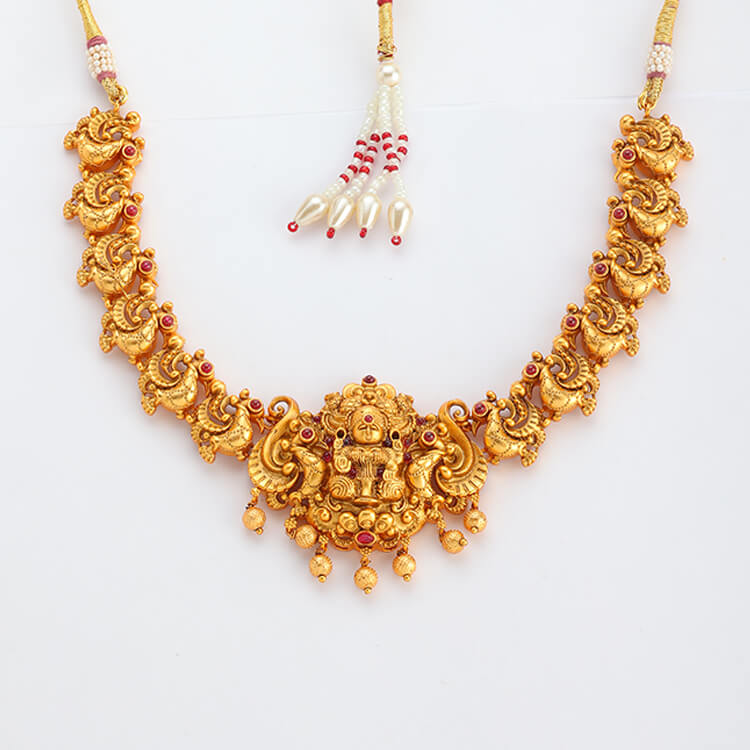 Exquisite 2grm Gold Temple Necklace Set