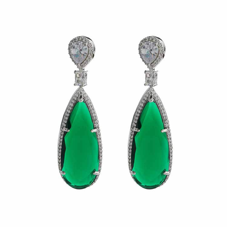 Stunning Russian Stone and American Diamond Drop Earrings