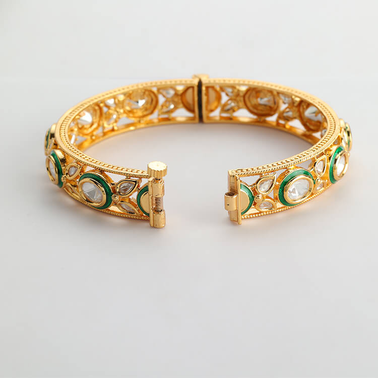 24 Karat Gold Plating Kundan Bangle