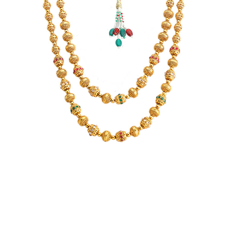 Antique 2grm Gold Plated Matarmala Necklace Set