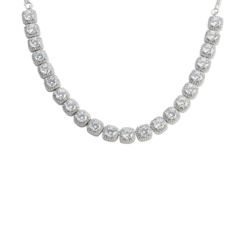 Dazzling American Diamond Necklace with 22 Solitaire-like Diamonds