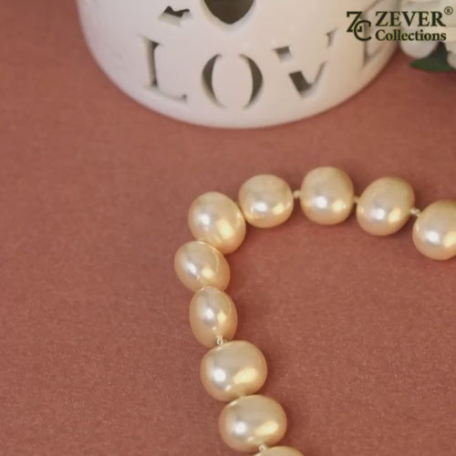 Classic Natural Pearl Necklace with Secure American Diamond Lock for Timeless Elegance