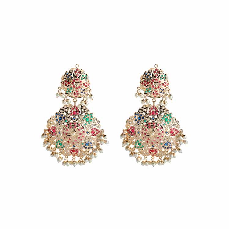 Exquisite 24 Karat Gold Jadou Earrings