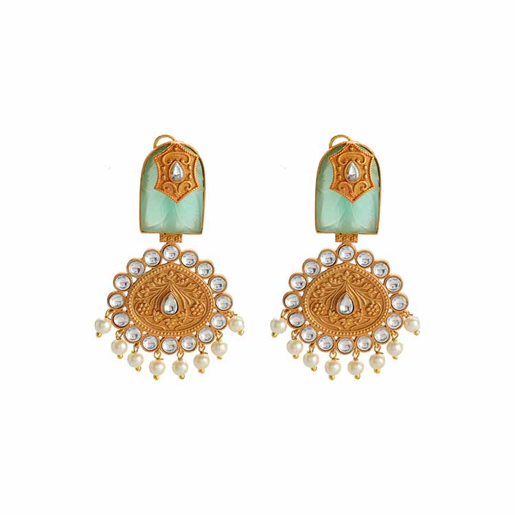 Opulent 24 Karat Gold Amrapali Earrings with Exquisite Design